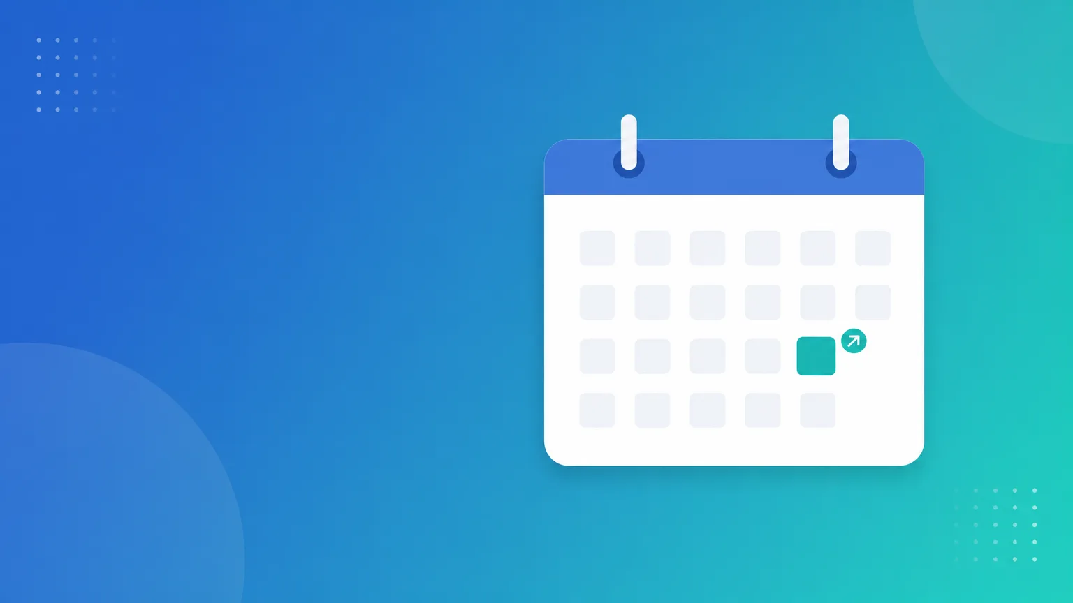A calendar page with one date highlighted and a small upward arrow beside it